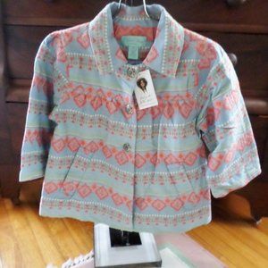 Tasha Polizzi Southwest Tex Mex Jacket Size S Concha Buttons